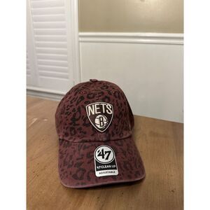 Brooklyn Nets '47 Brand Clean Up Strap Back Hat Cap NEW NBA Cheetah Print